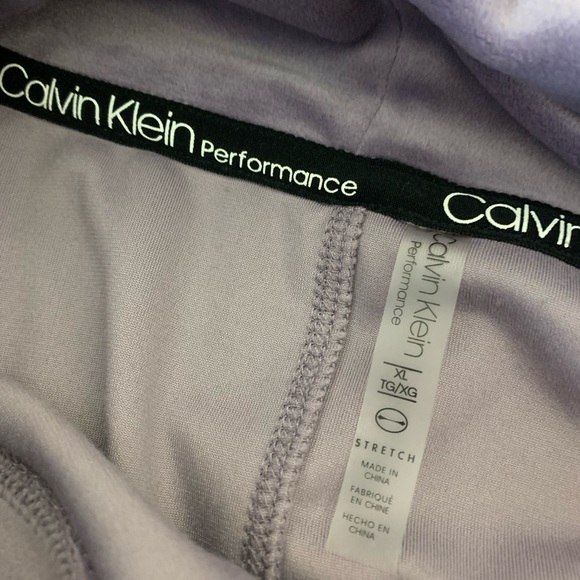 Calvin Klein Performance Purple Velour Drawstring Cowl Neck Sweatshirt XL - Picture 9 of 10